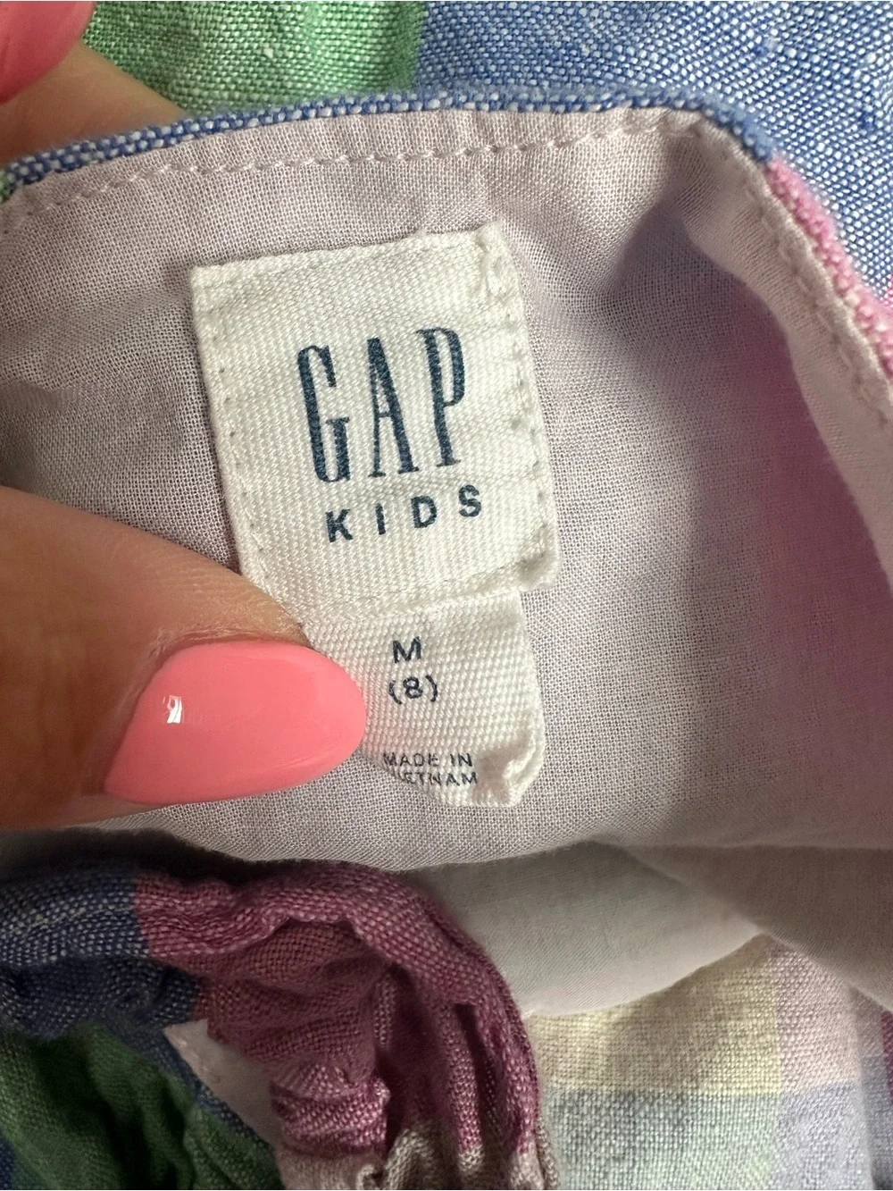 GAP Pastel Multicolor Plaid Sundress - Pink, Blue, Green, Purple, Cream